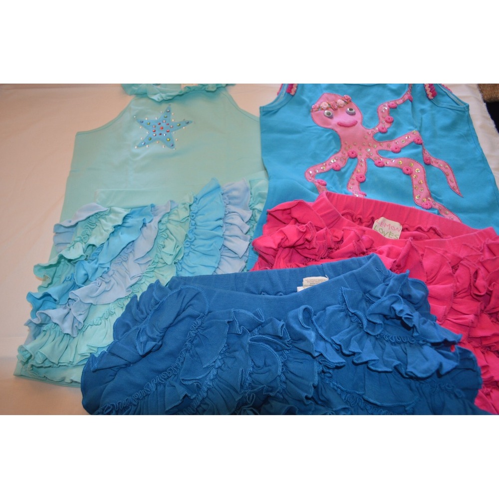 Lemon Loves Lime Shorts Tops Octopus Seastar Ruffles Sizes 8 10 12